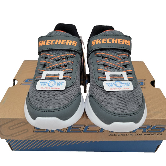 Skechers Bounder Kids Sz 11 Charcoal/Orange 403908L/CCOR NIB - Picture 3 of 12